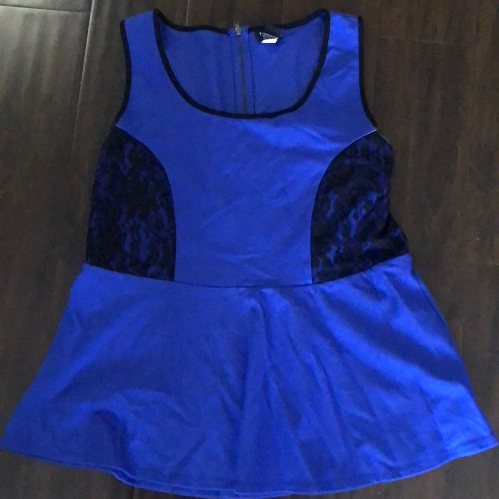 Dark Blue Peplum Top